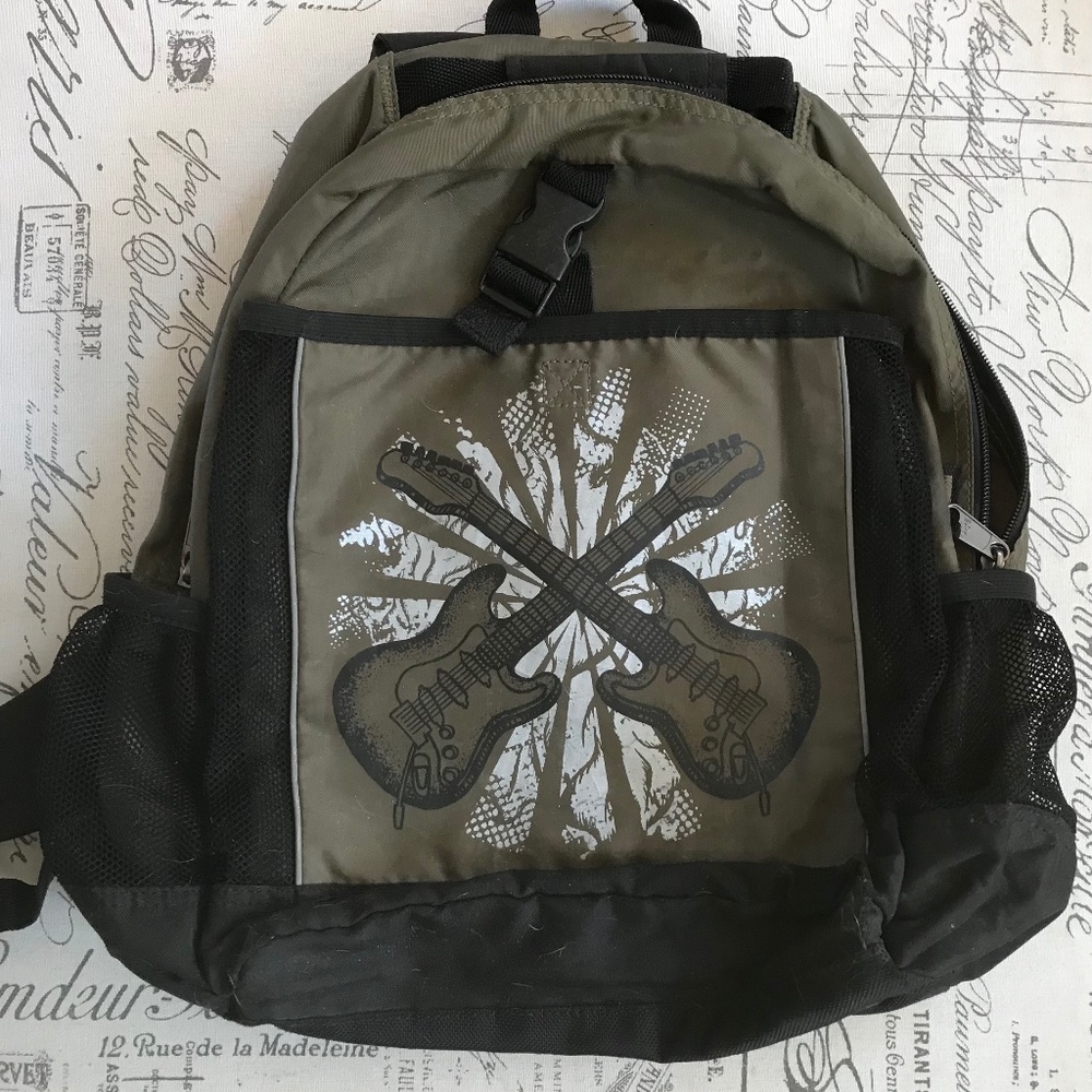 Guitar themed book backpack